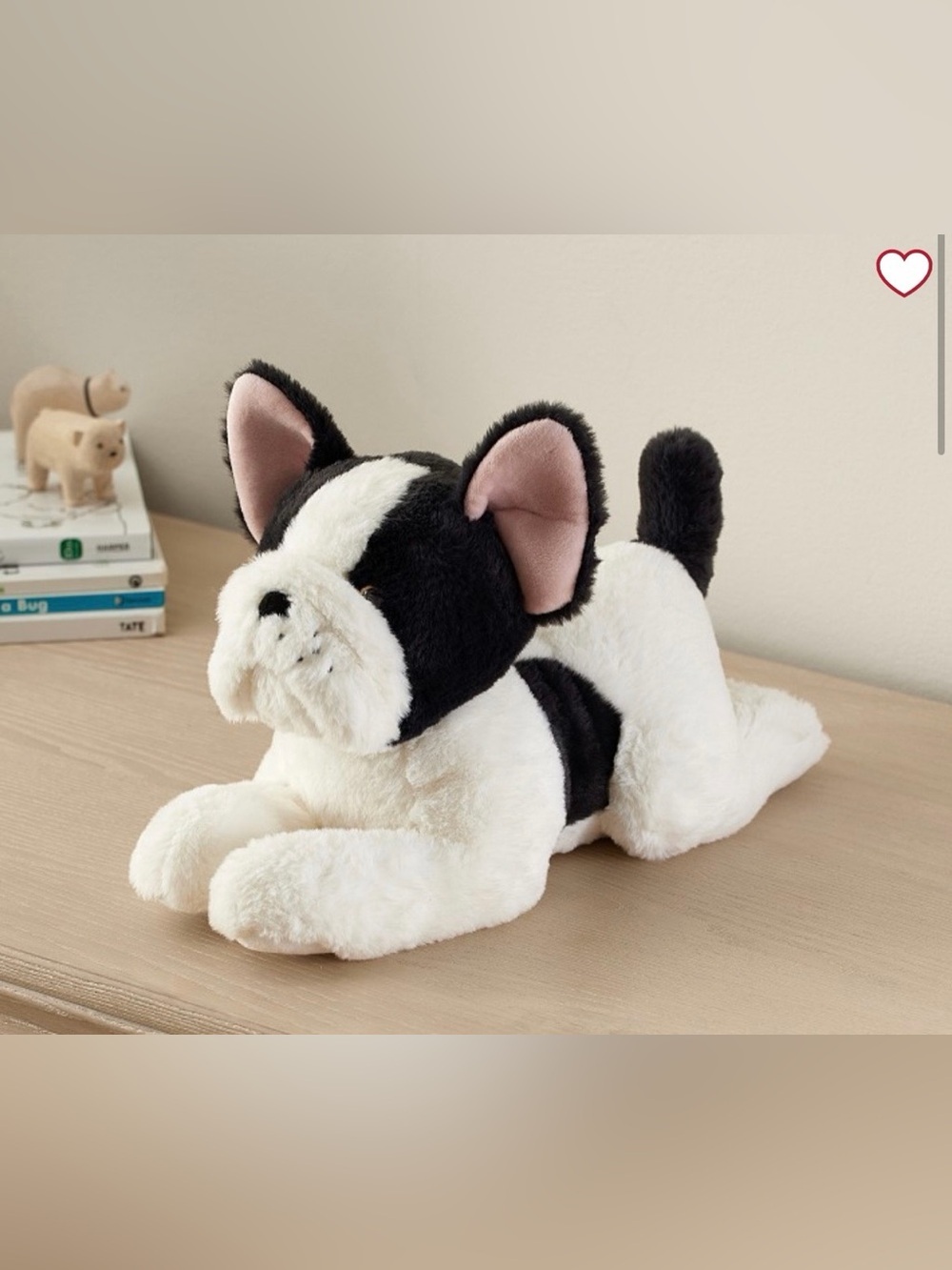 Retired Pottery Barn Kids French Bulldog Fur Plush 16" Pippa